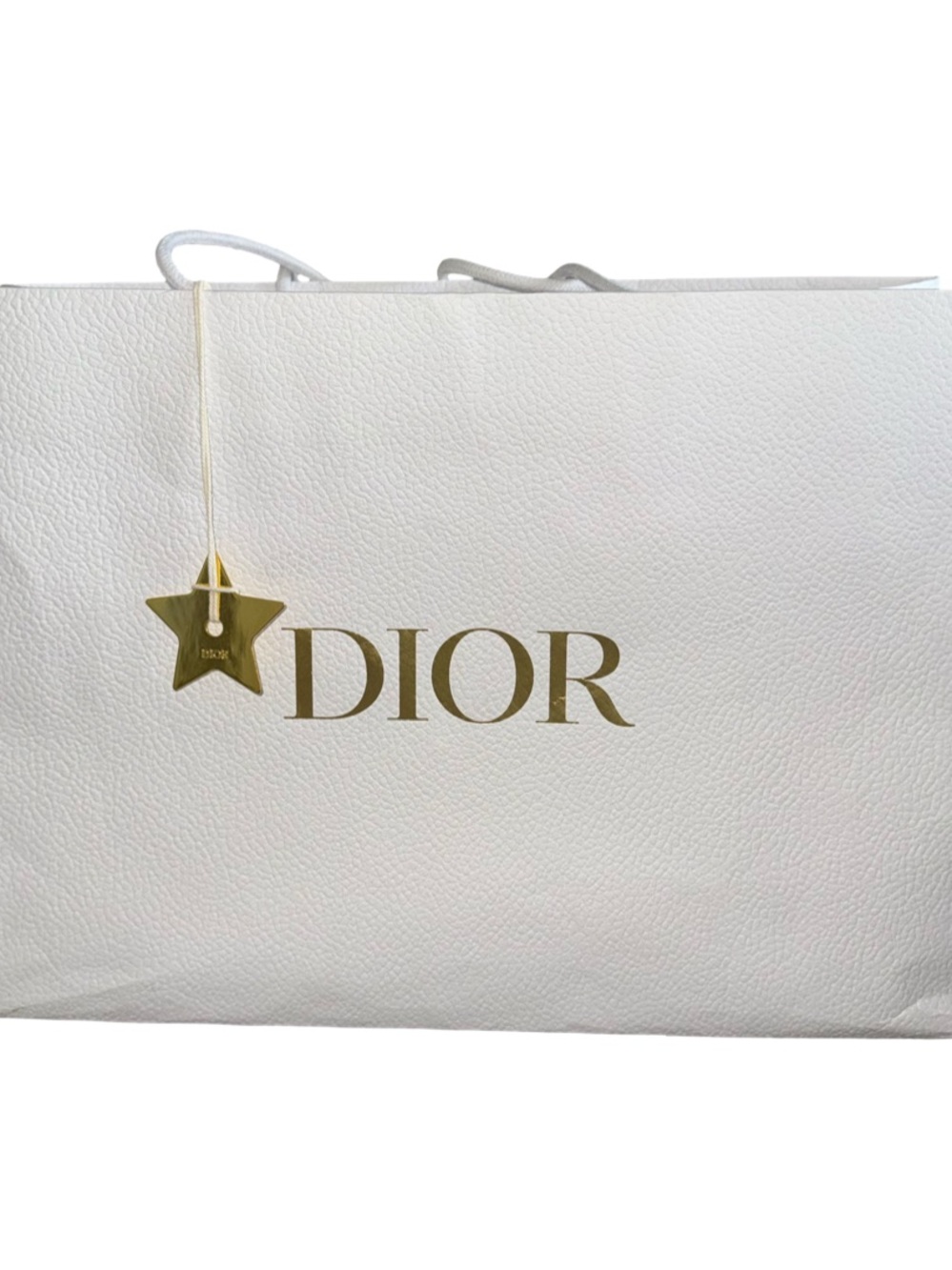 Dior White Tote with Gold Star Charm